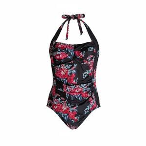 Black roses Women Push Up Padded Bikini Swimsuit Bathing Suit One Piece Medium M